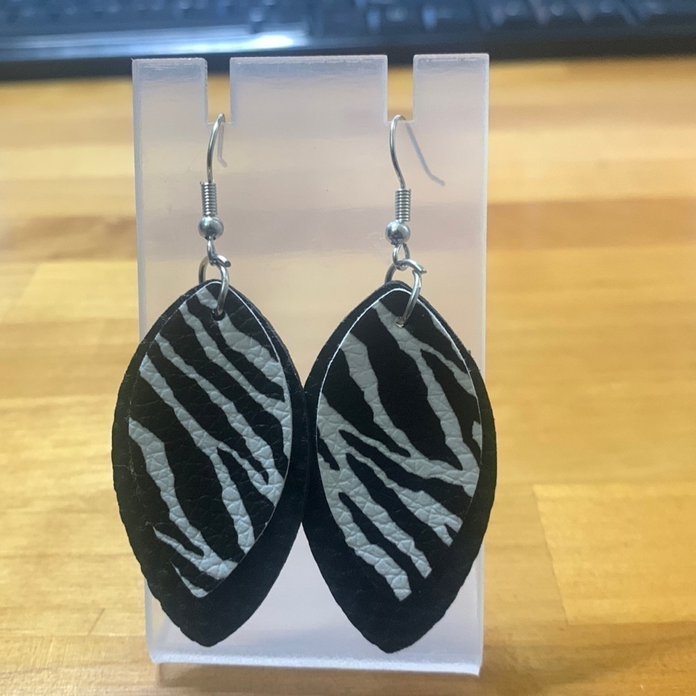 3/$24 NEW Fun Fashion Zebra Print Earrings